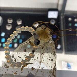 Gold Starry Beaded Bracelet with Yin Yang Charm